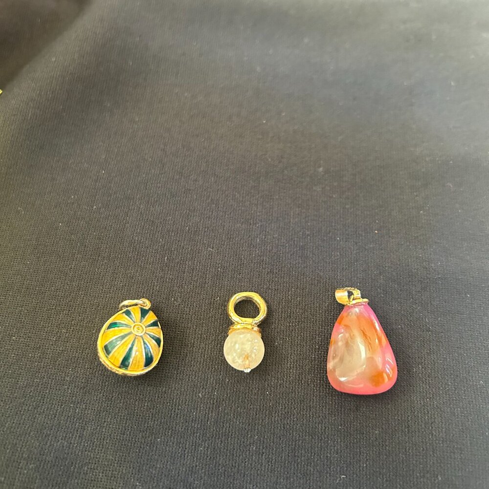 RAFKA Retired Sterling Silver Vermeil Enamel Rhinestone Easter Egg Charm Pendant